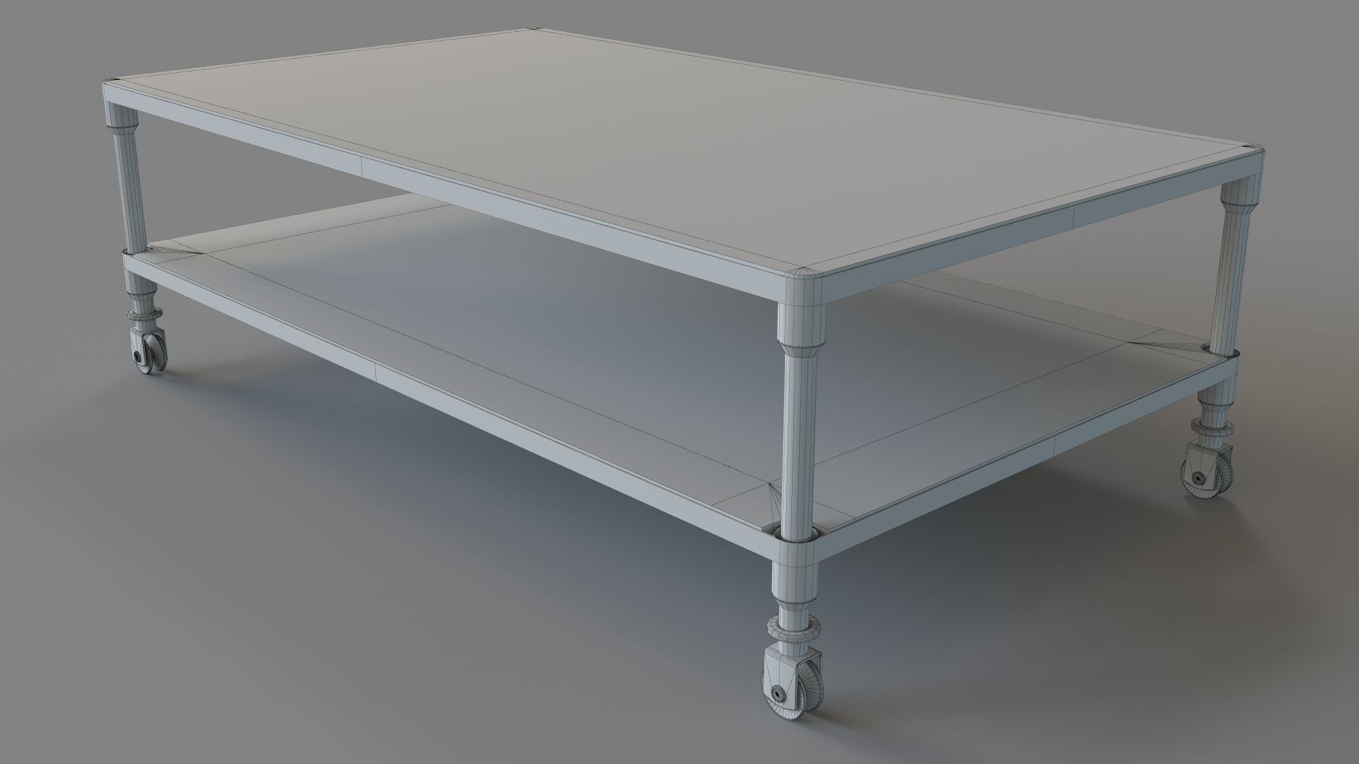 Dutch Industrial Coffee Table And Rust Metal 3D model_5