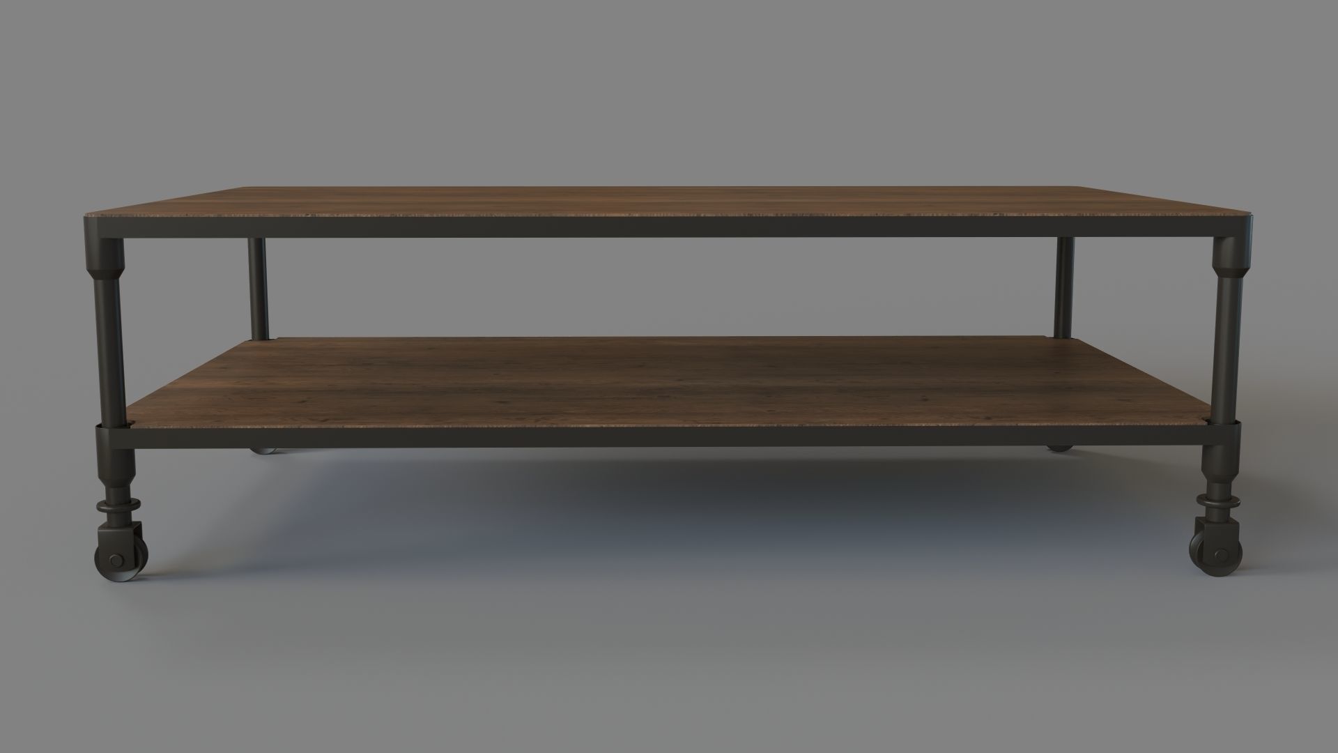 Dutch Industrial Coffee Table And Rust Metal 3D model_1