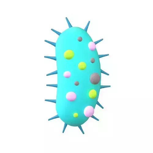 Bacteria Icon v2 003 Low-poly 3D model