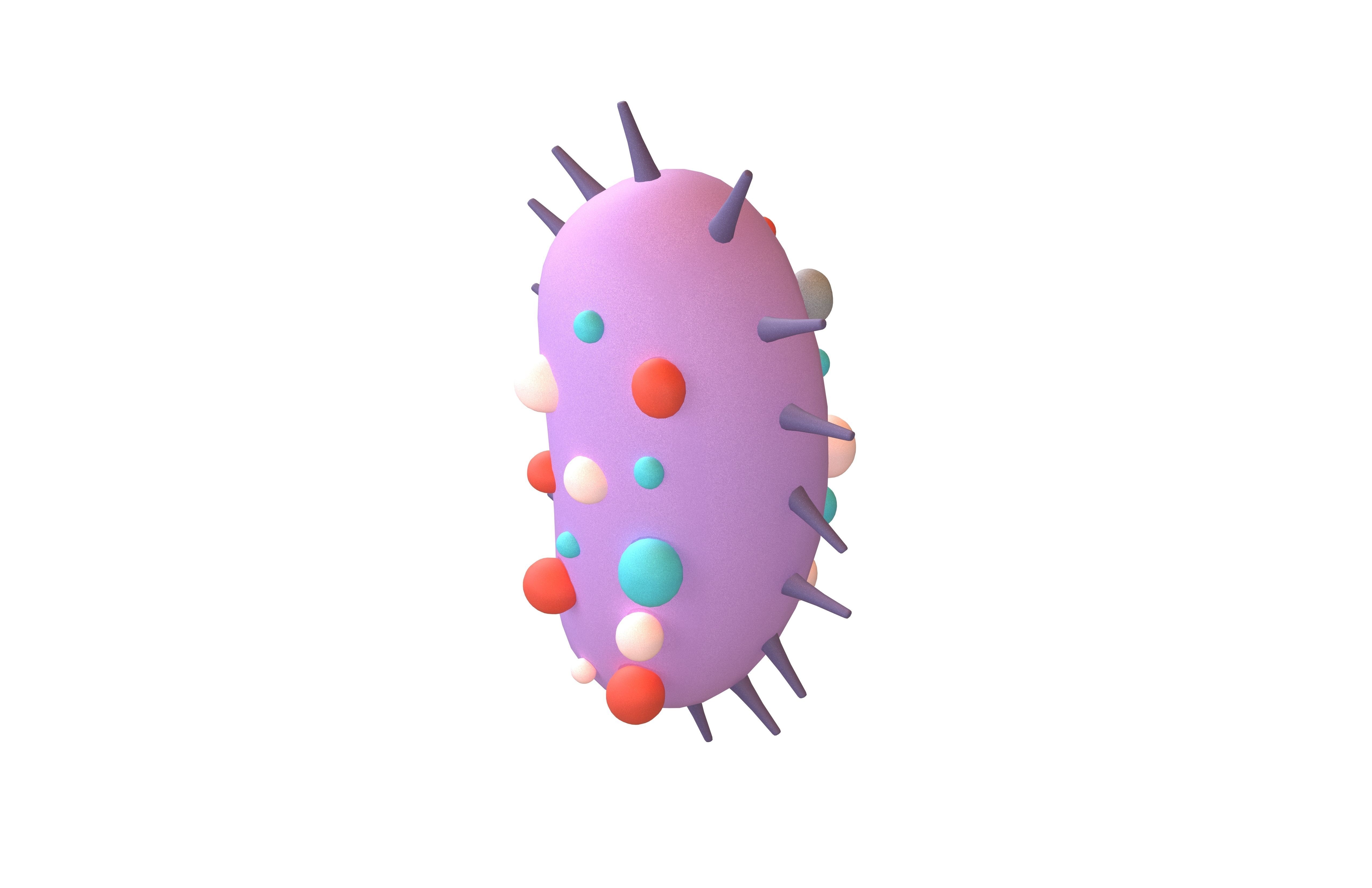Bacteria Icon v2 004 Low-poly 3D model_2
