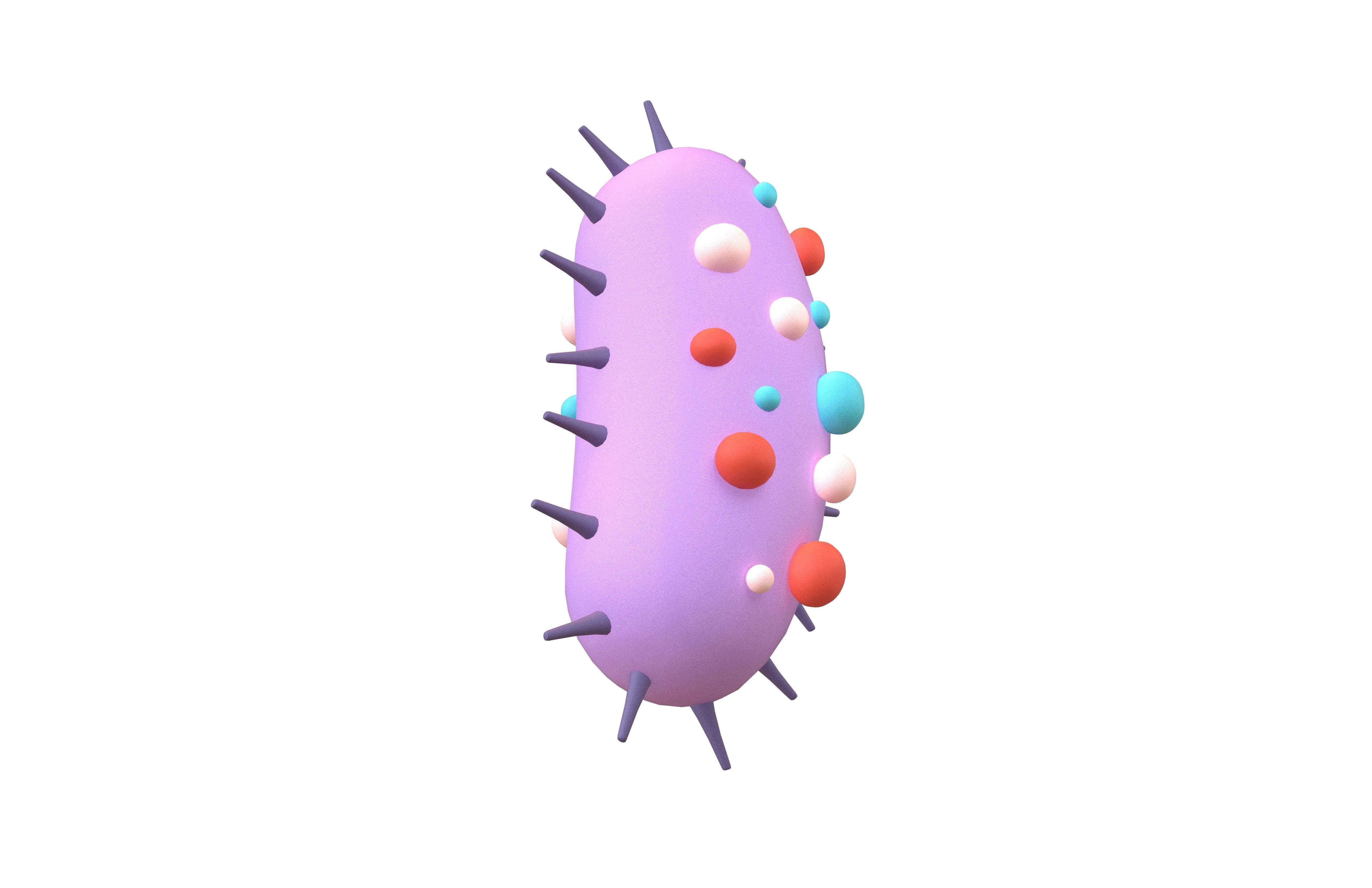 Bacteria Icon v2 004 Low-poly 3D model_3