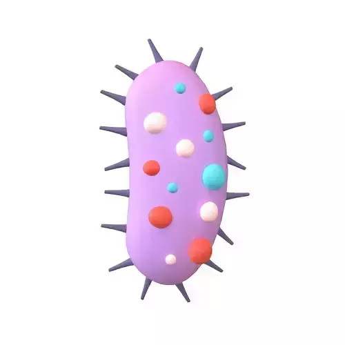 Bacteria Icon v2 004 Low-poly 3D model
