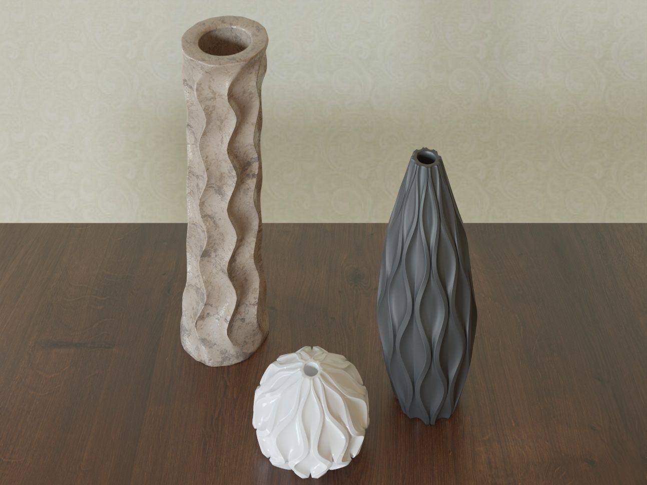 Vases Wave Free 3D model_1