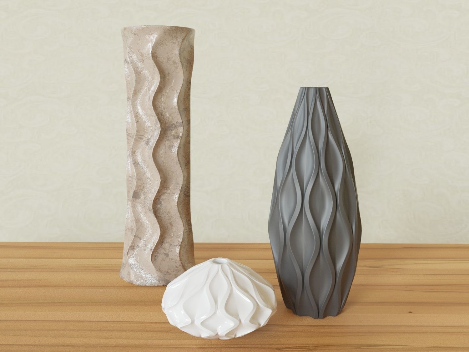 Vases Wave Free 3D model_6