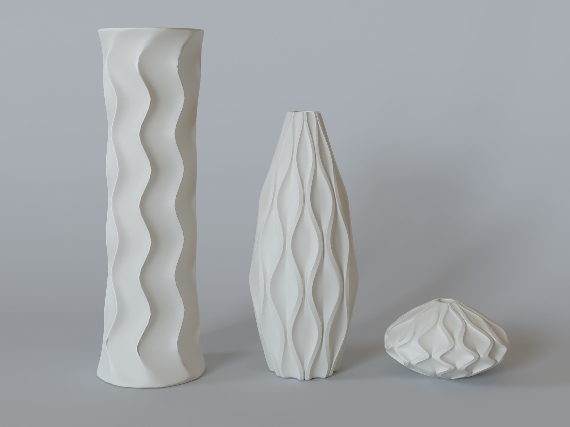 Vases Wave Free 3D model_7