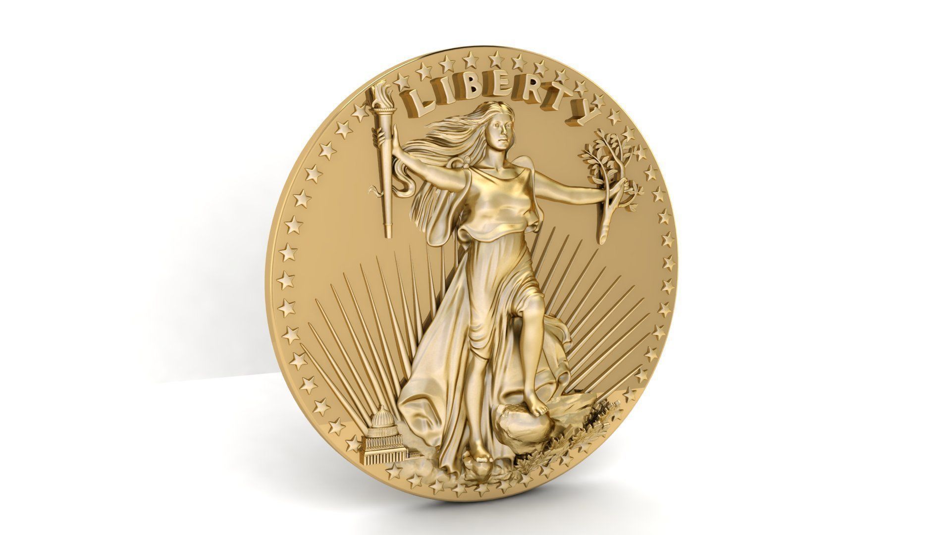 10 US Dollar Liberty Coin 3D model 3D printable | CGTrader