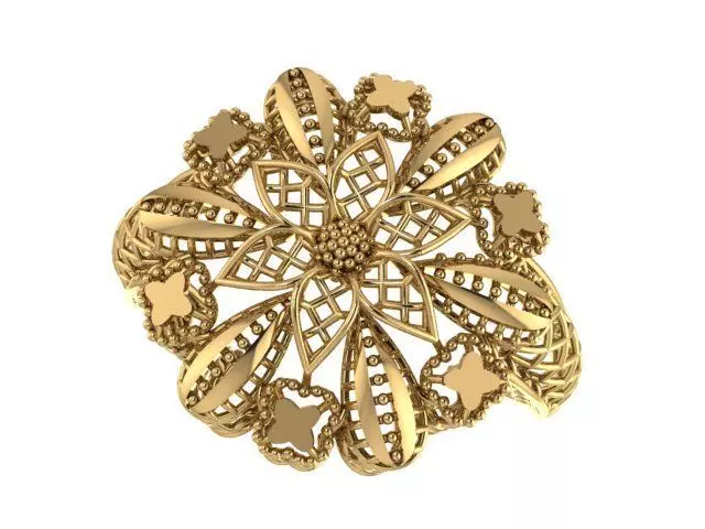 Flower Ring 3D print model_0