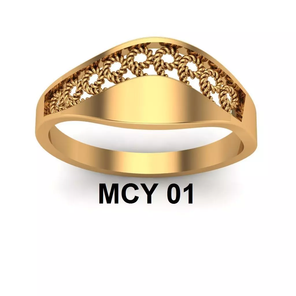 Rings gold ring with intricate design Free 3D print model_0