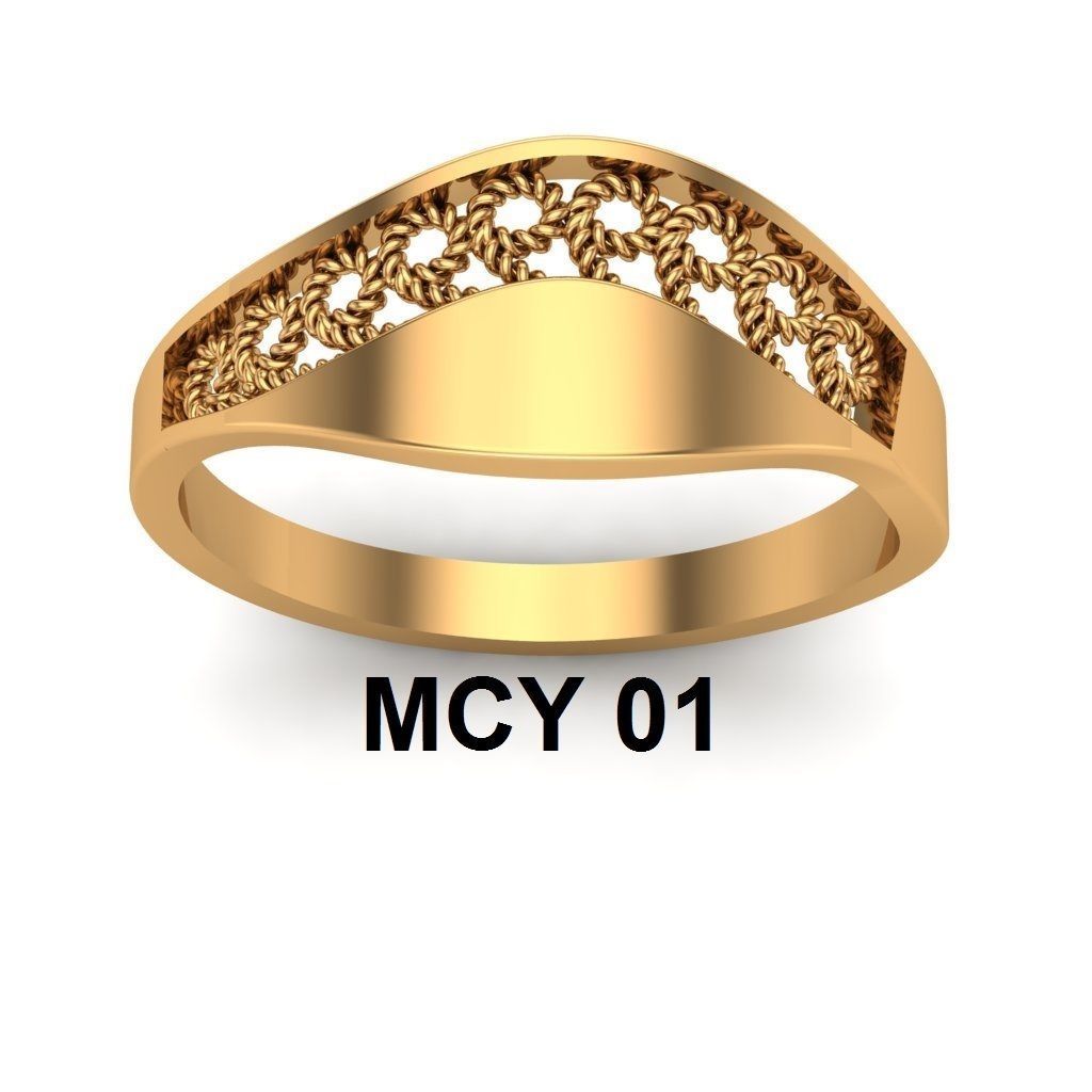 Rings gold ring with intricate design Free 3D print model_12
