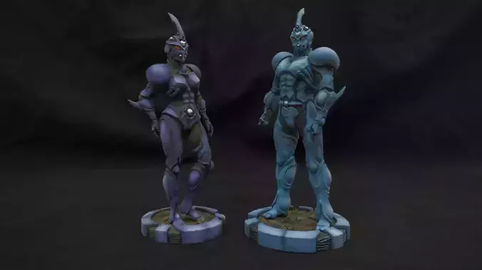 Guyver and Giuver Girl 3D print collection 