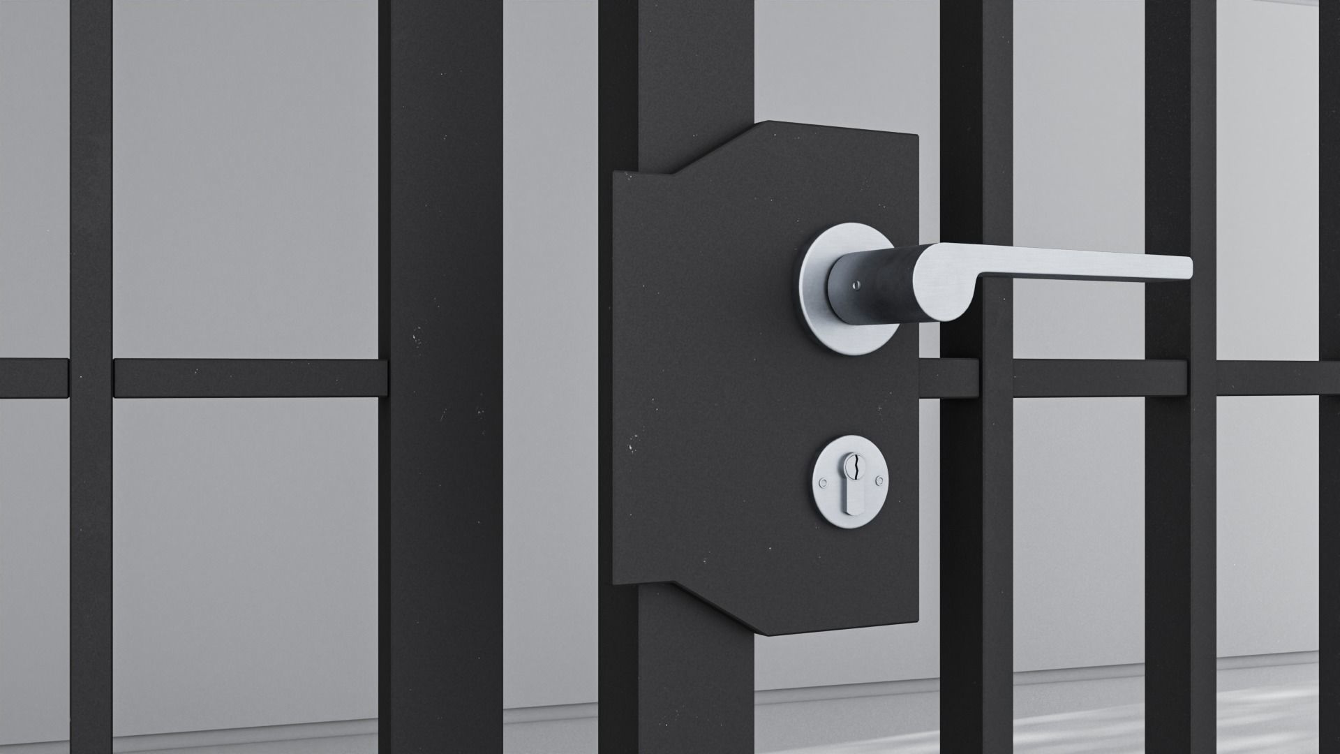 Aluminium door 38 3D model_4