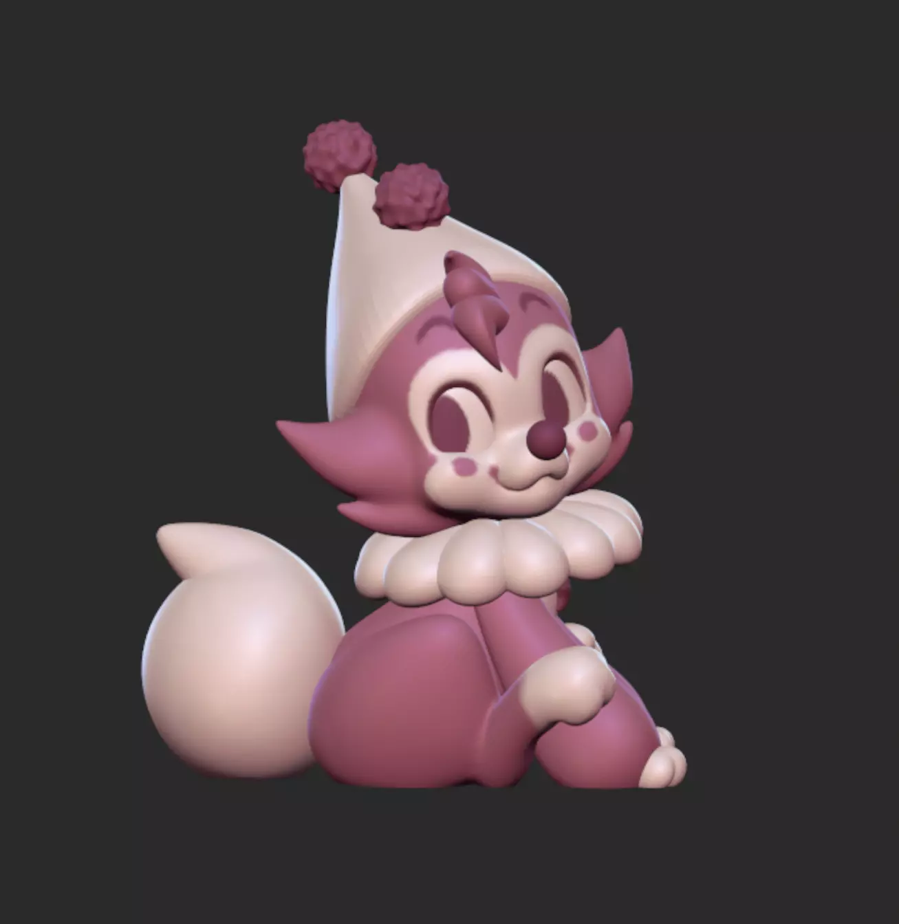 Cute Carnival Clown Dog Guy 3D print model_0