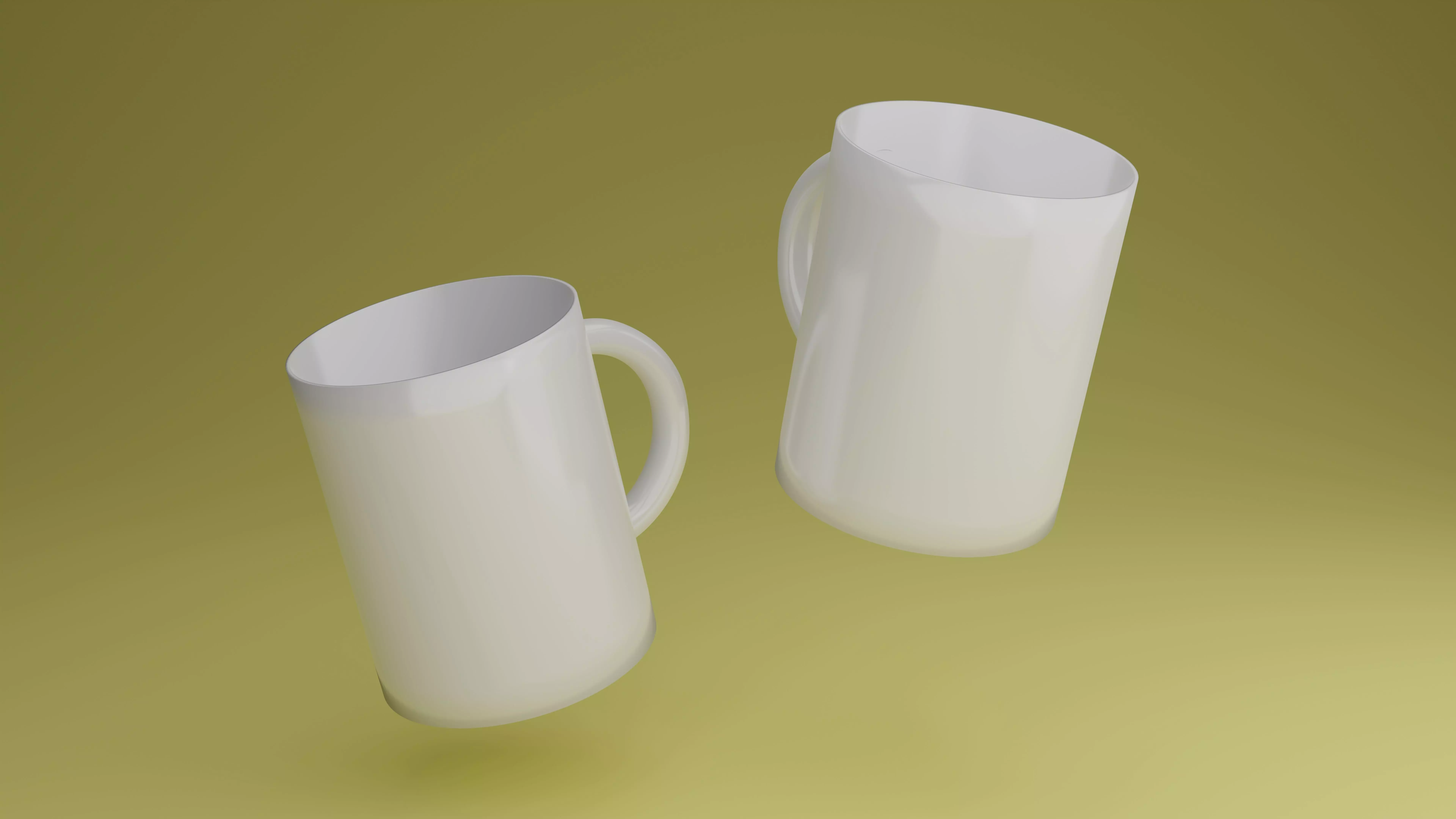 Mug 3d model two mugs Free low-poly 3D model_0