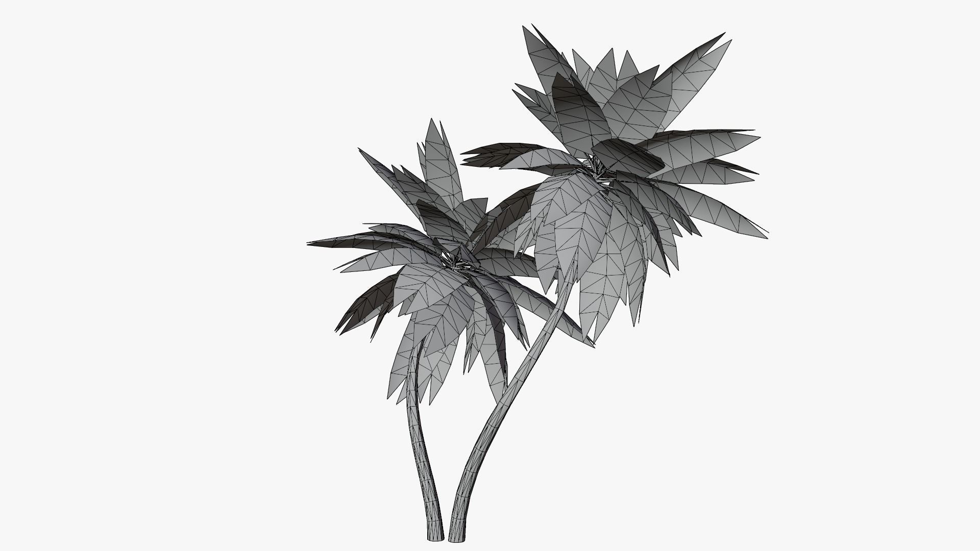 Lowpoly Date Palm v6 Low-poly 3D model_5