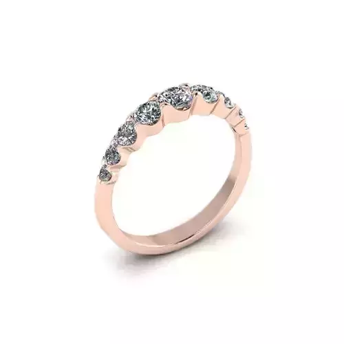 Rose gold ring with 9 diamonds