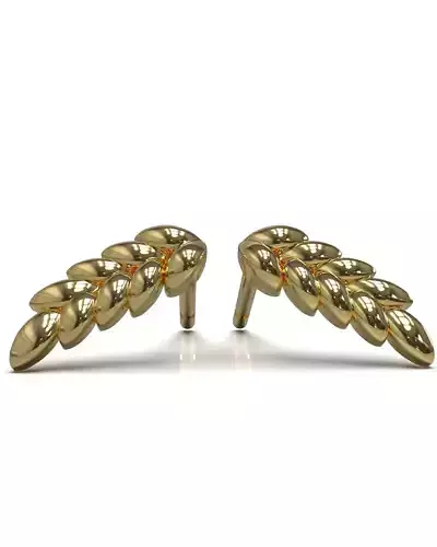 Leaf shape stud earrings