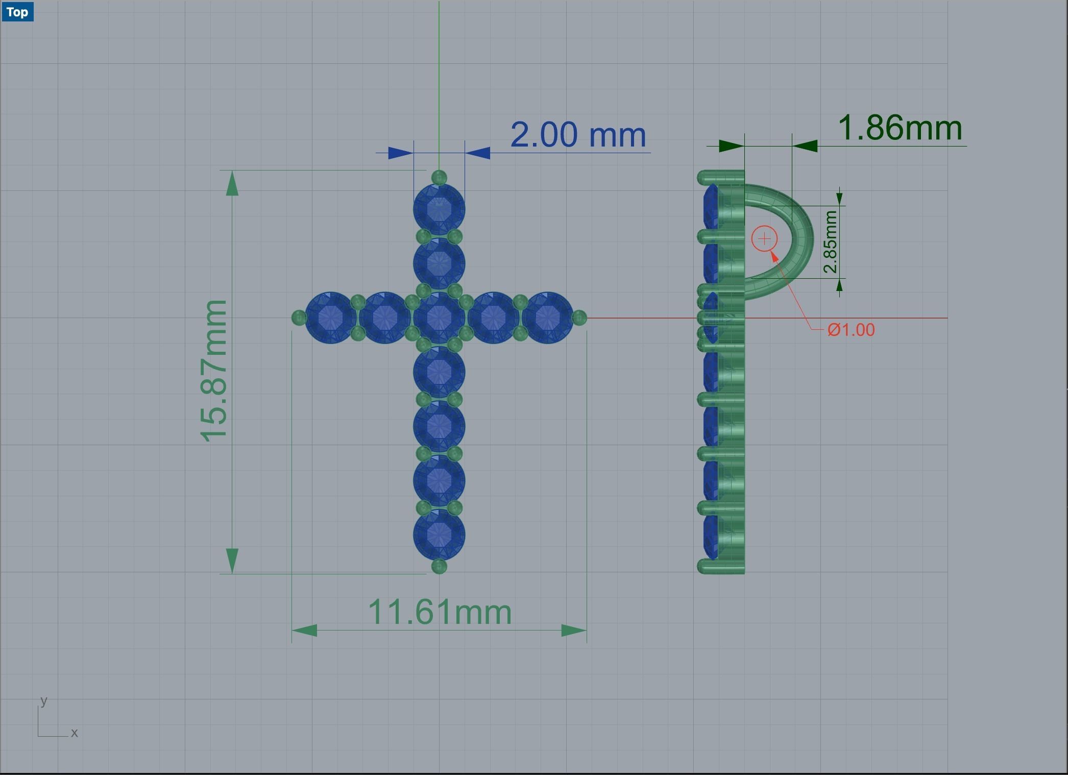 Tiffany Cross Pendant 3D print model_12