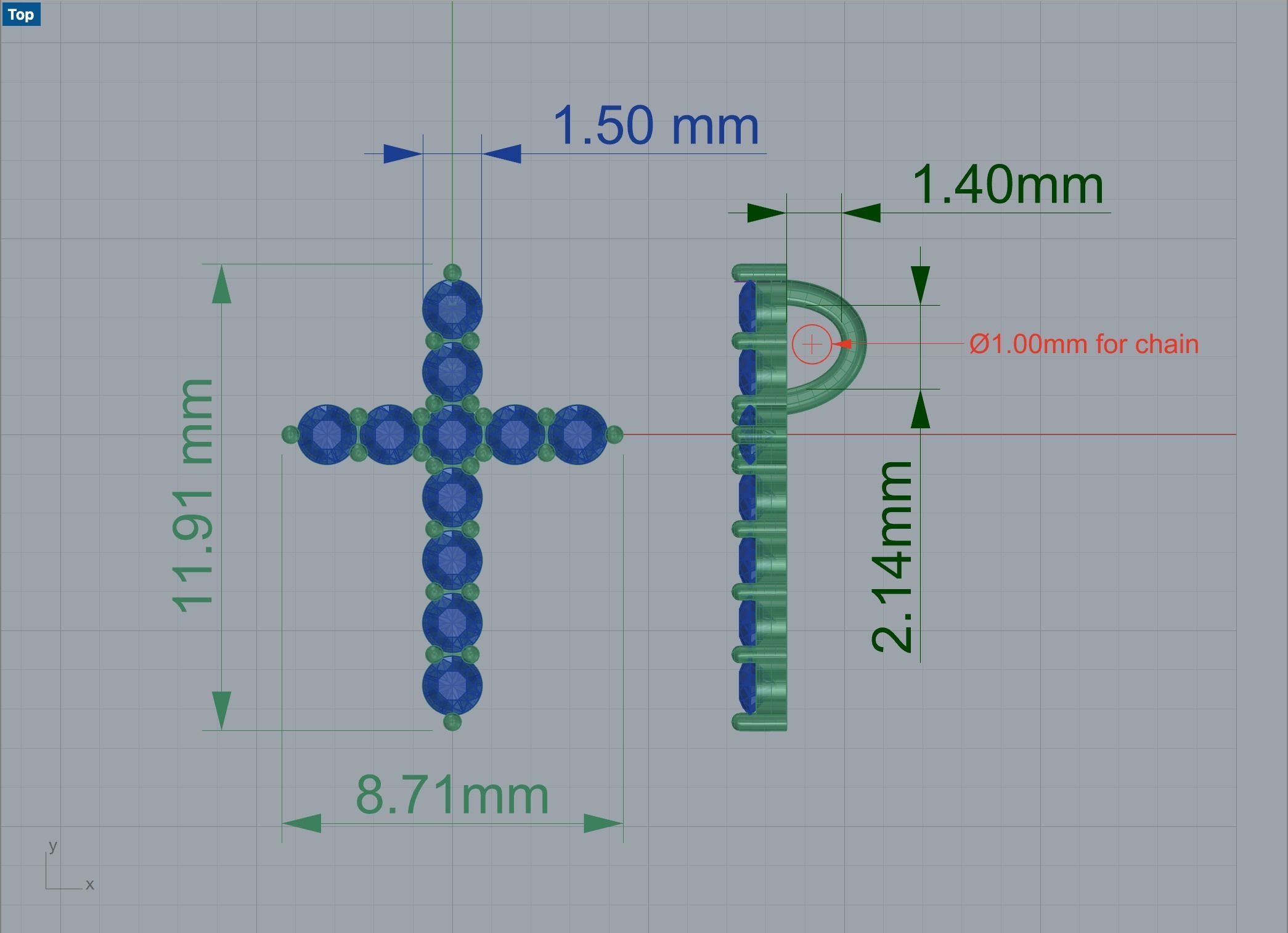 Tiffany Cross Pendant 3D print model_11