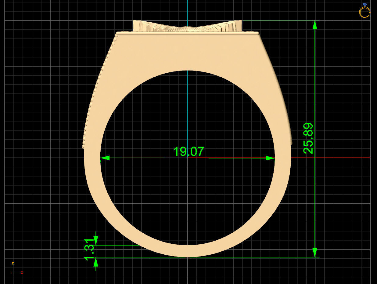 Marijana ring silver gold sterling printable jewelry 3D model 3D print model_8