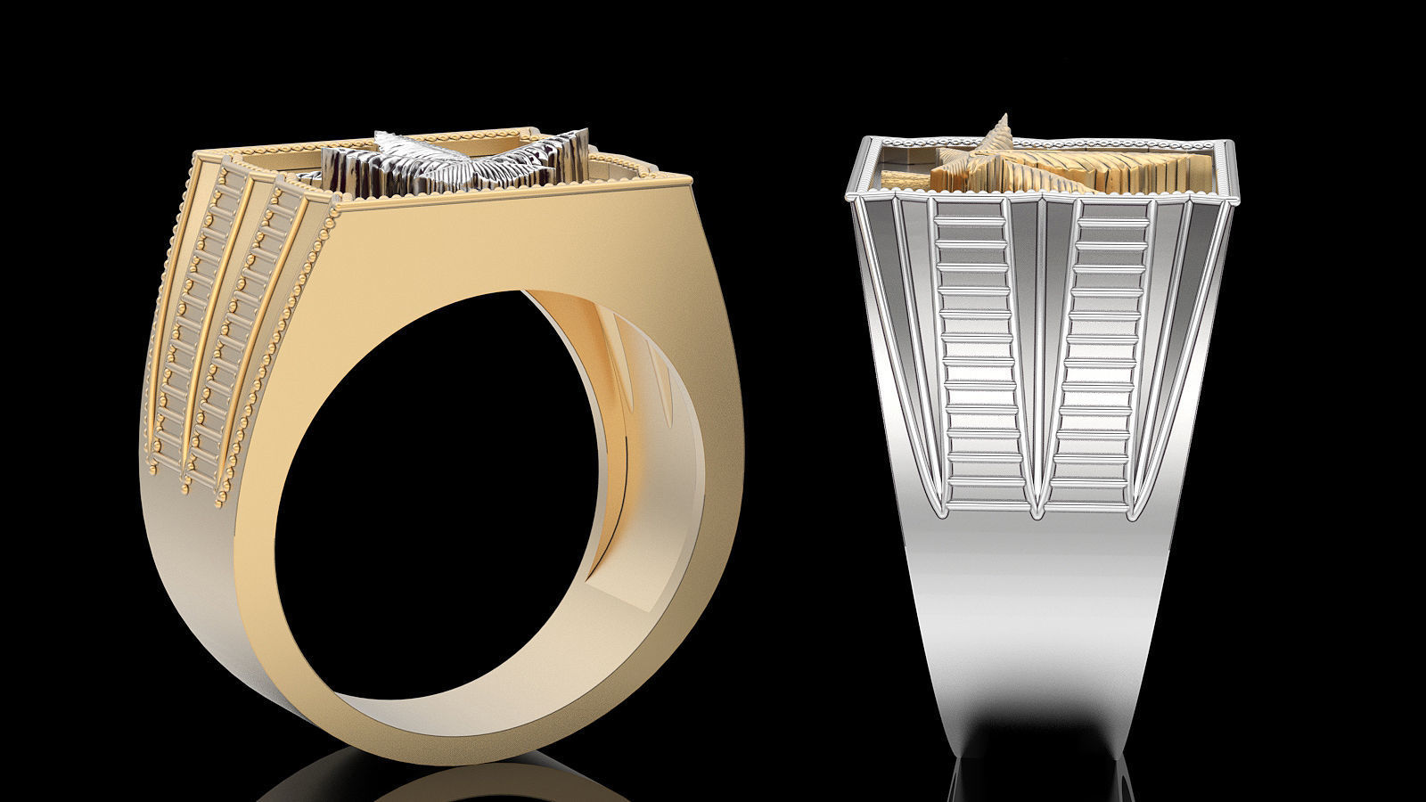 Marijana ring silver gold sterling printable jewelry 3D model 3D print model_3