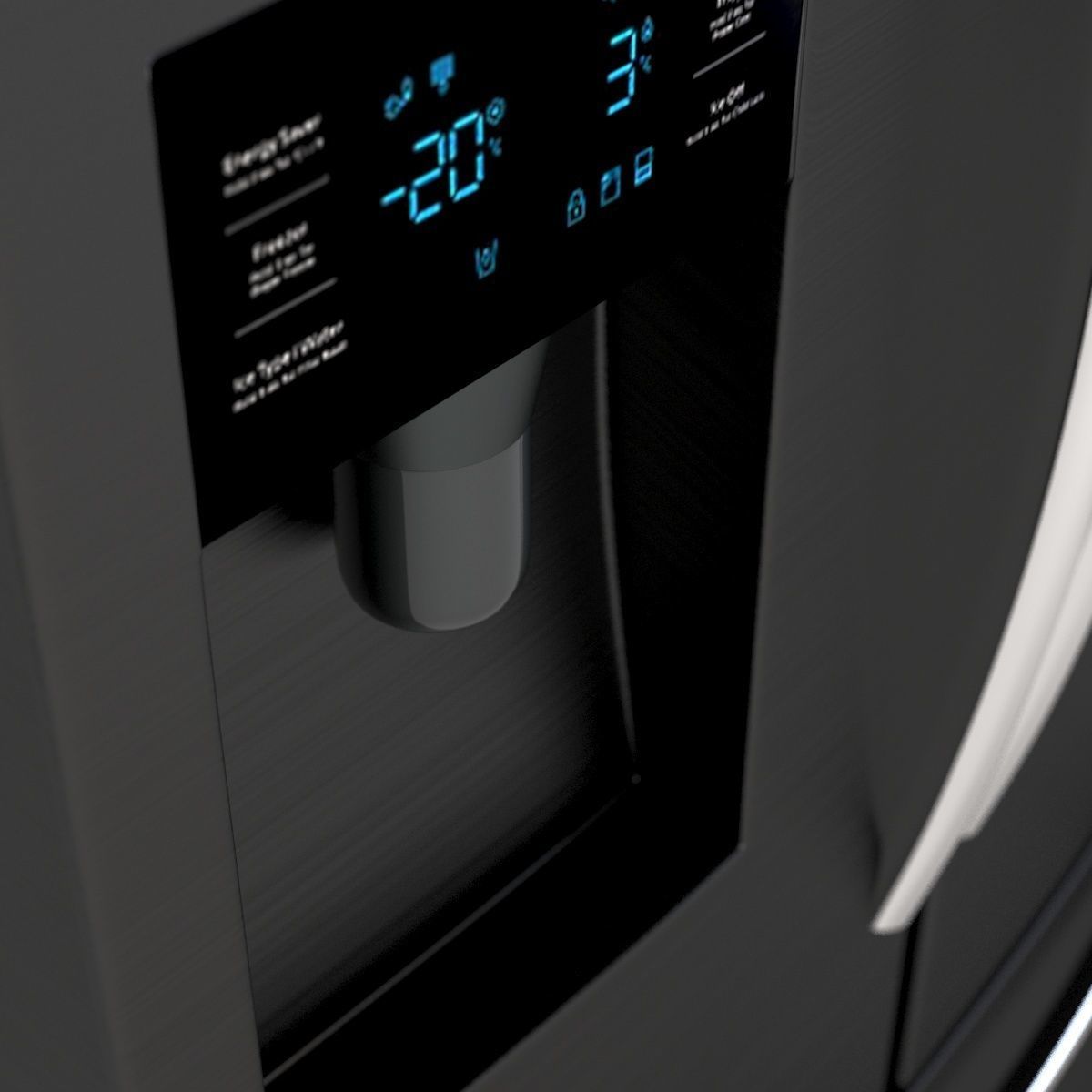 Samsung RF263BEAESG AA French Door Refrigerator 25 cu ft 3D model_9