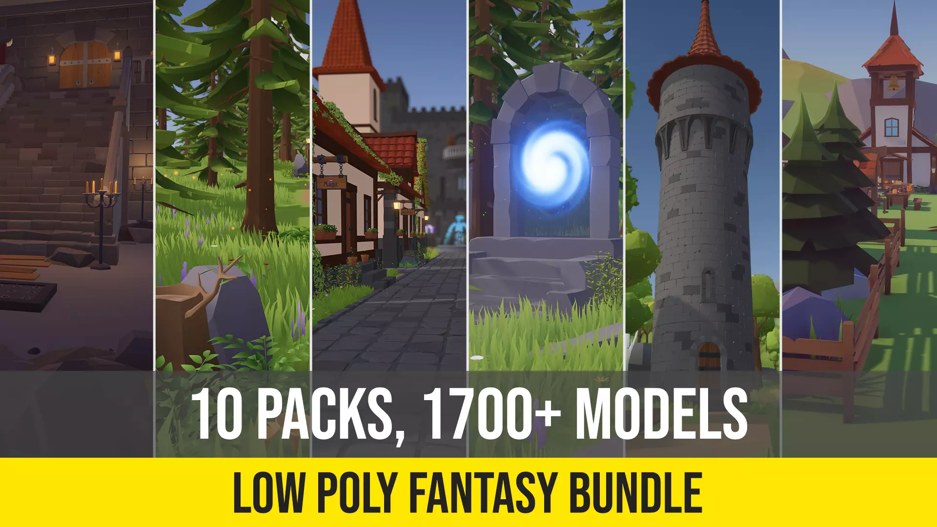 Low Poly Fantasy Medieval Bundle Low-poly 3D model_0