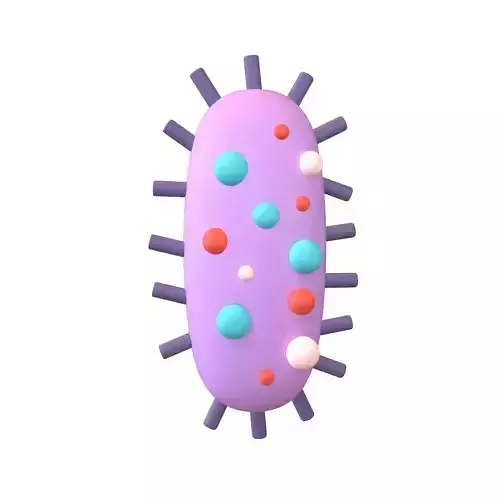 Bacteria Icon v1 004 Low-poly 3D model