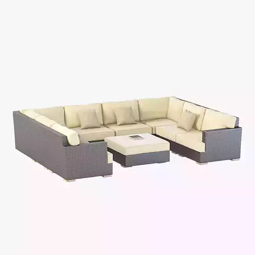 Salina Outdoor U Sectional Modular Sofa Set