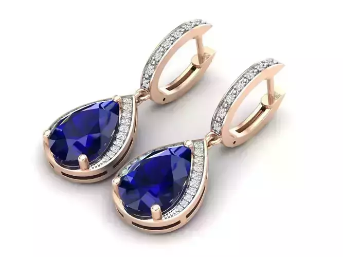 AV 367 Diamond Ladies Dangling Drop Earrings