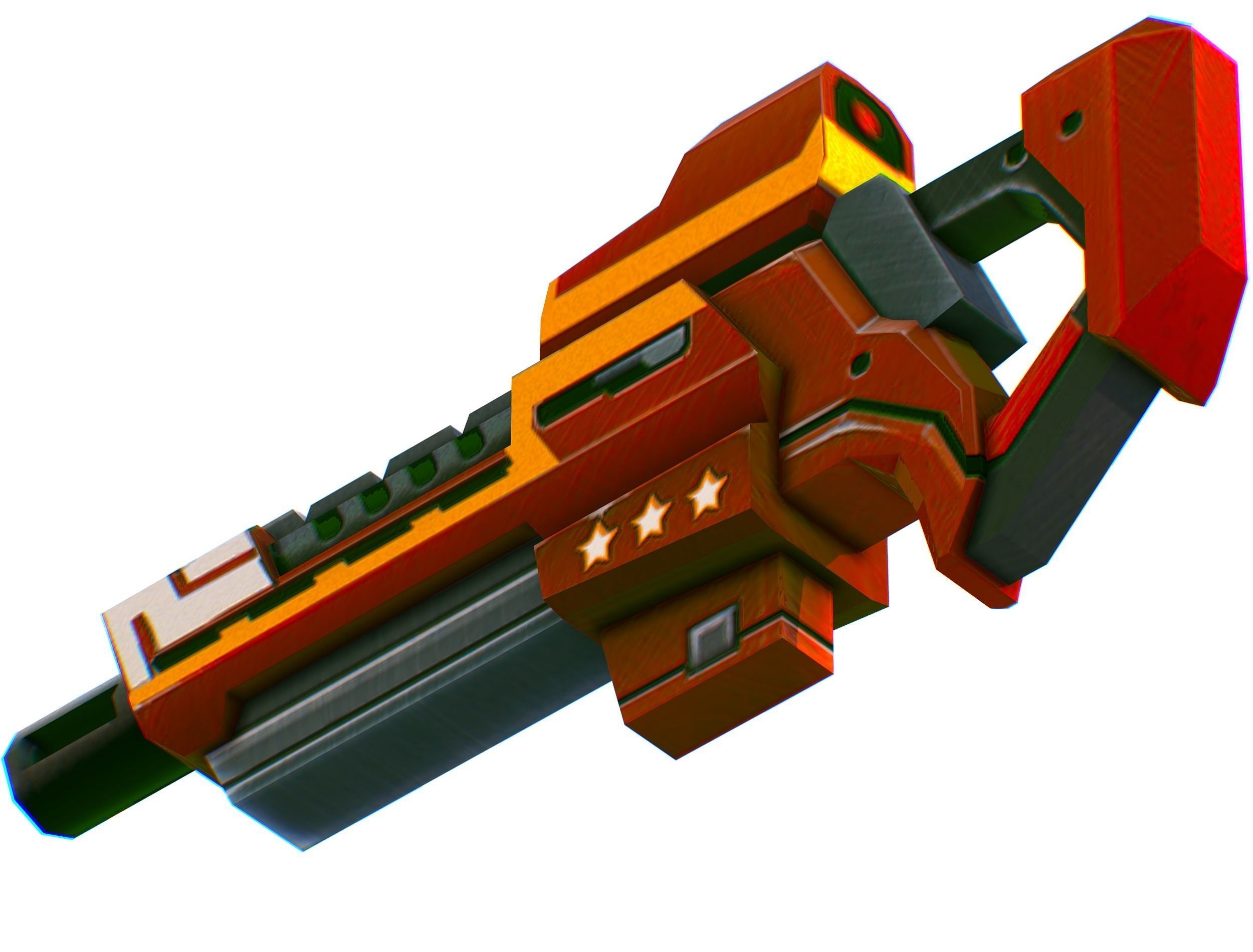 LowPoly Sci-Fi Cartoon Assault Rifle Future Low-poly 3D model_7