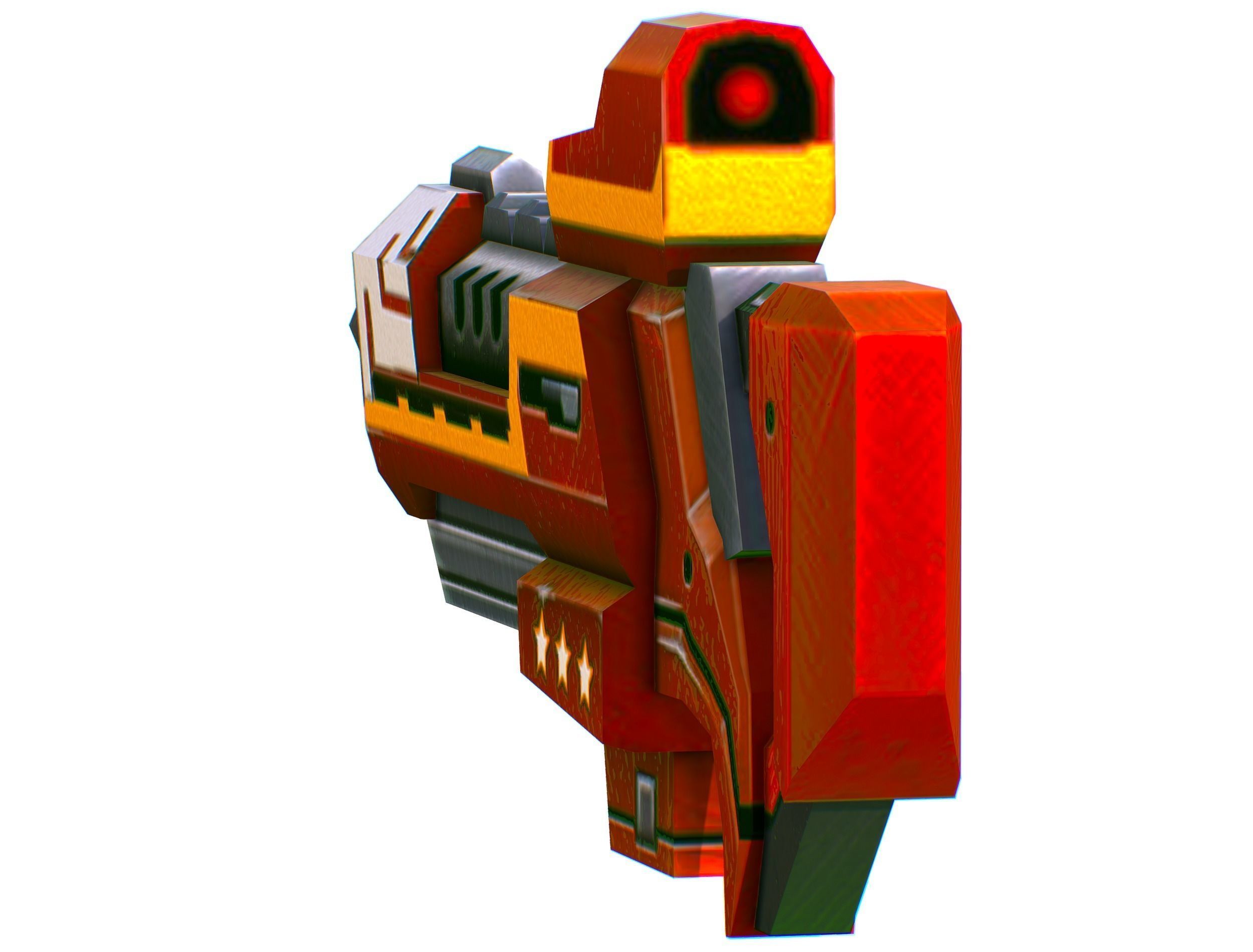 LowPoly Sci-Fi Cartoon Assault Rifle Future Low-poly 3D model_4