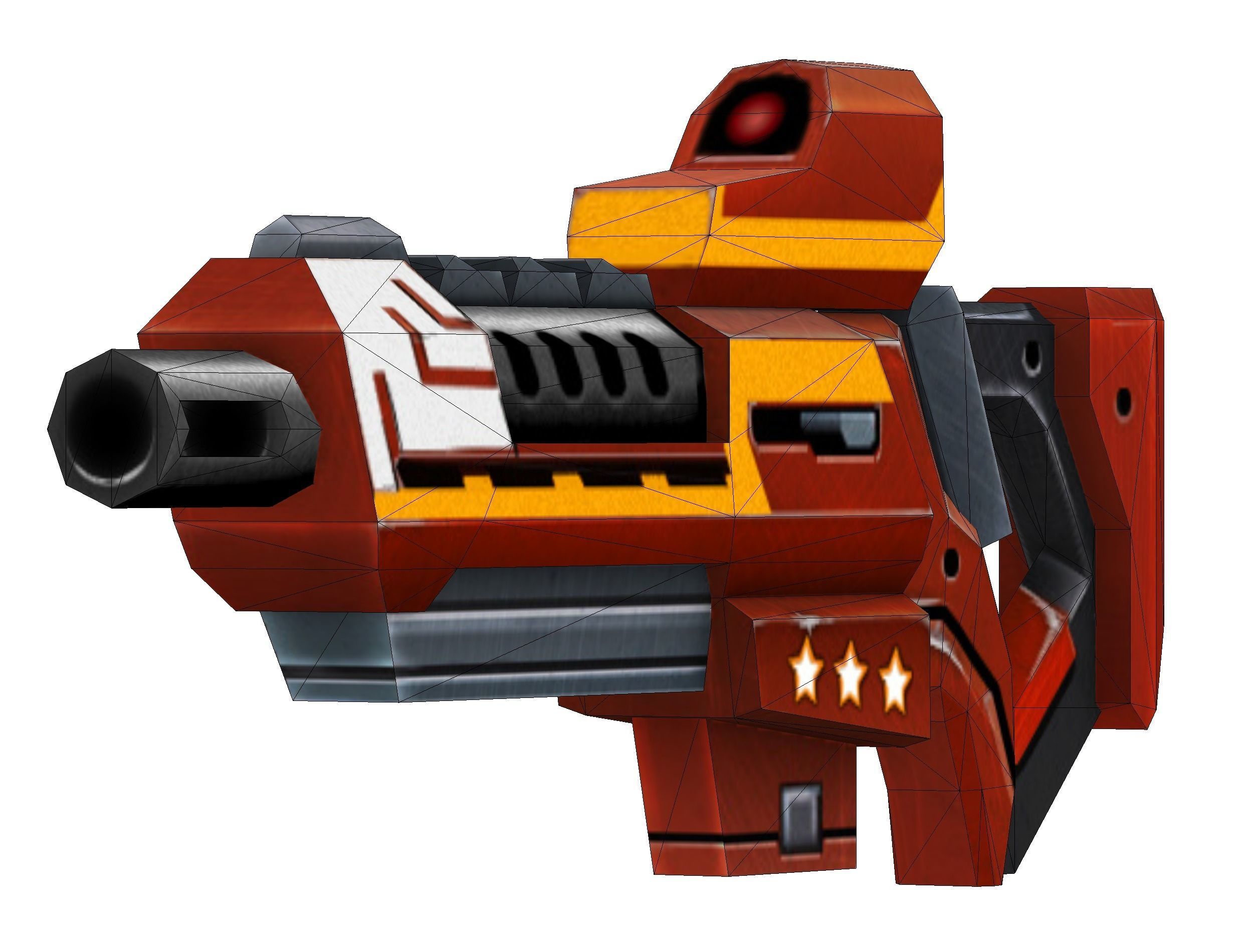 LowPoly Sci-Fi Cartoon Assault Rifle Future Low-poly 3D model_12