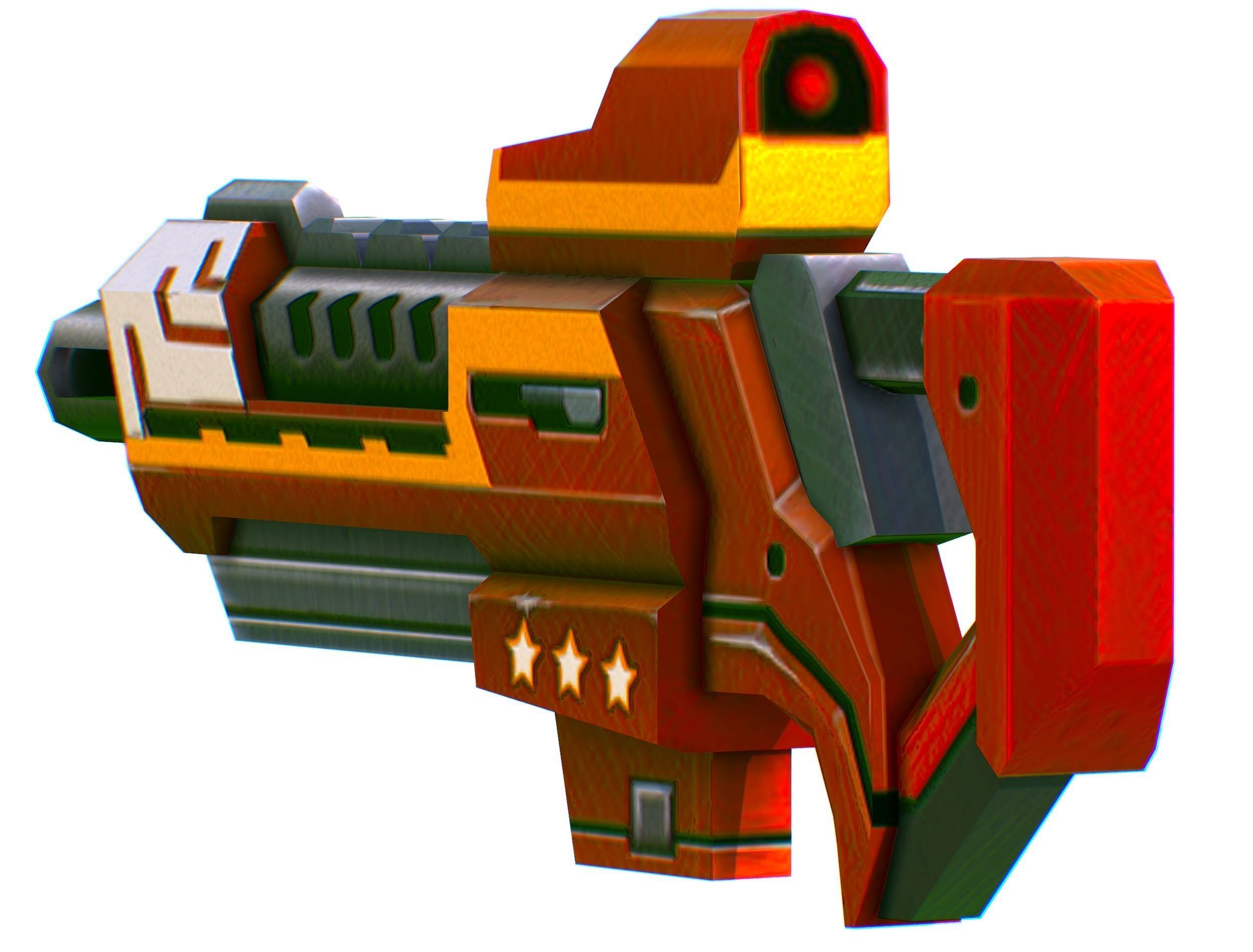 LowPoly Sci-Fi Cartoon Assault Rifle Future Low-poly 3D model_5