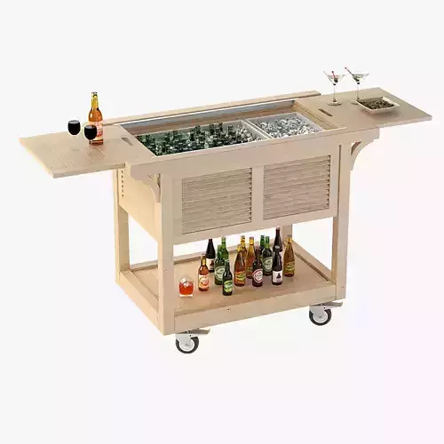Outdoor Wooden Ready Beverage Cart