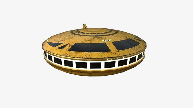 Alien Spaceship UFO A08 Yellow Dirt - Sci Fi Spacecraft Design Low-poly 3D model