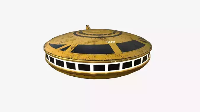 Alien Spaceship UFO A08 Yellow Dirt - Sci Fi Spacecraft Design Low-poly 3D model