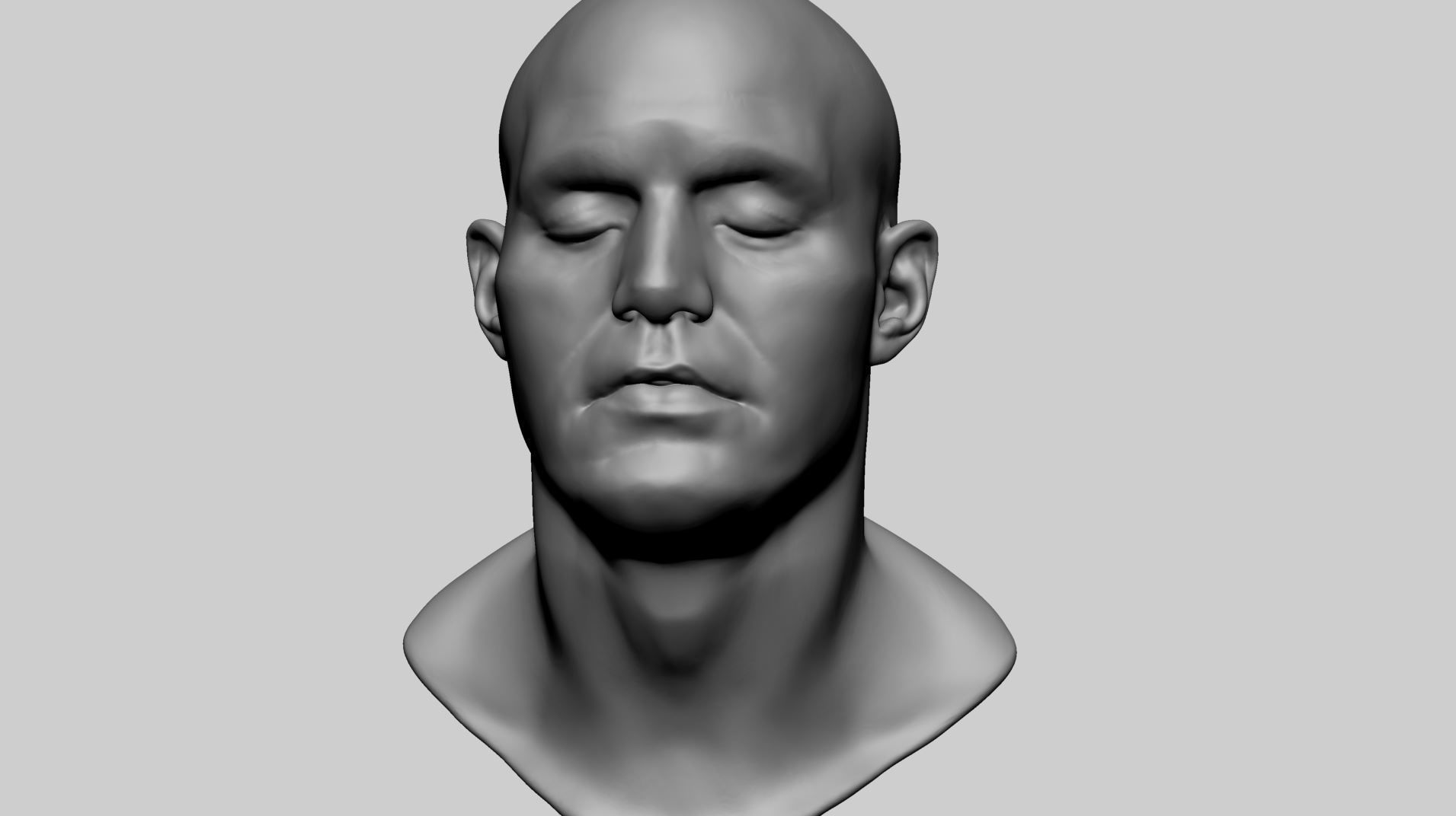 Base Male Head C 3D model_6