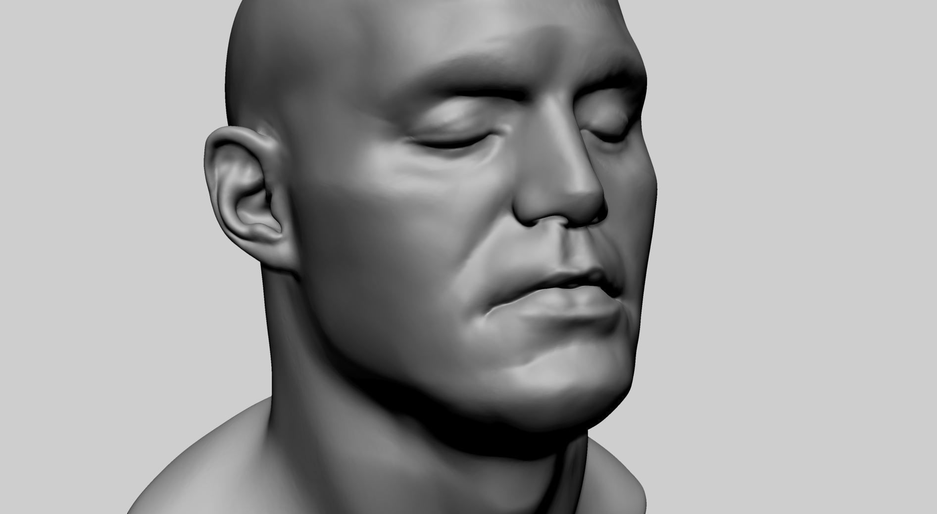 Base Male Head C 3D model_8
