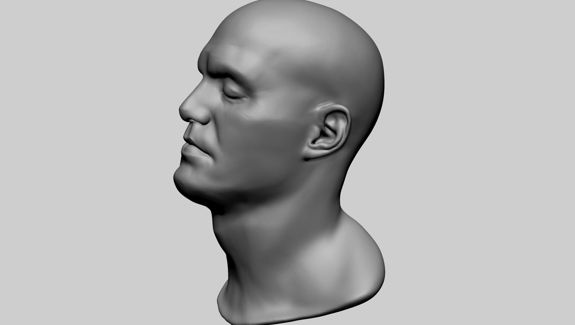 Base Male Head C 3D model_5