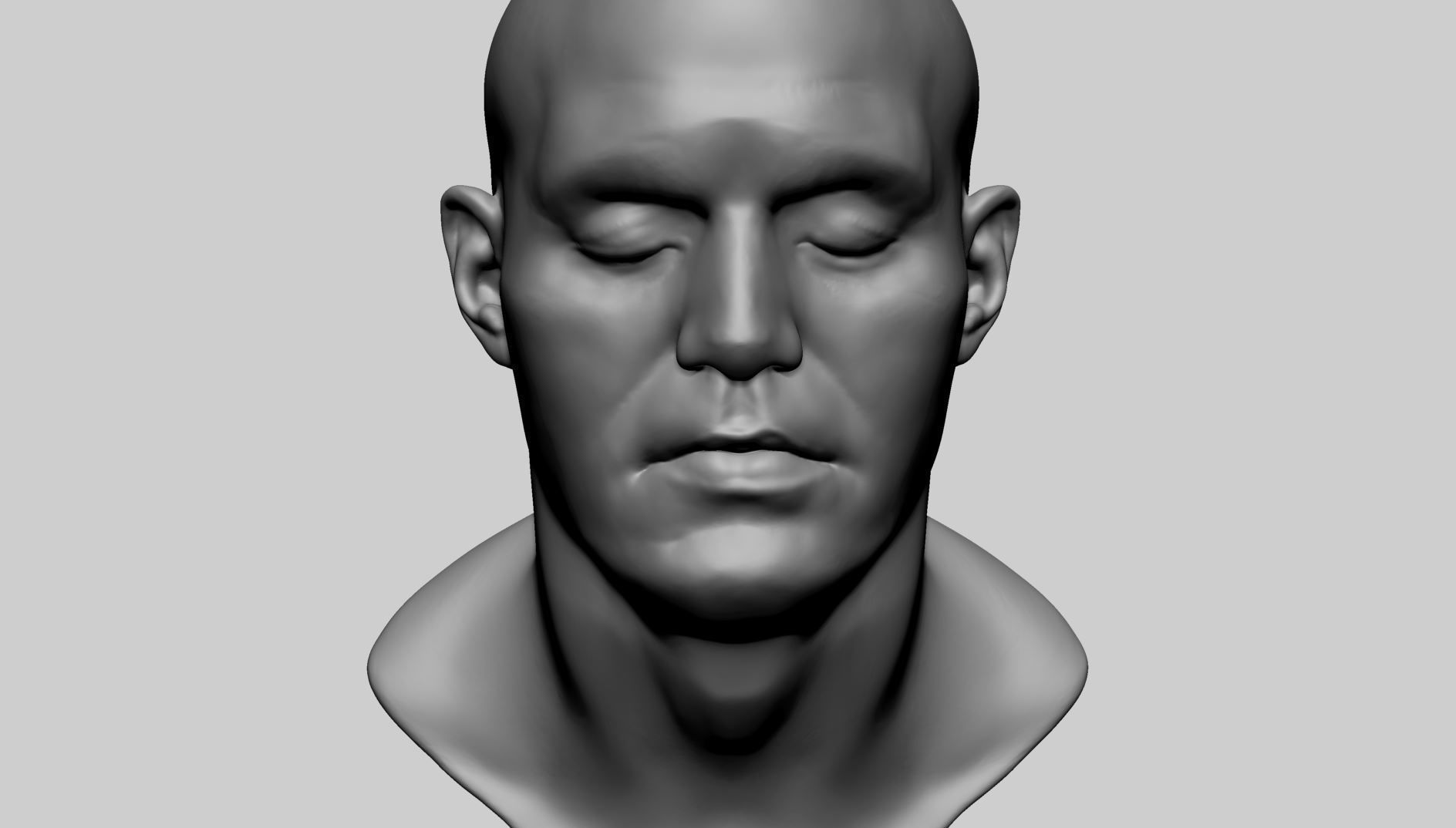 Base Male Head C 3D model_7
