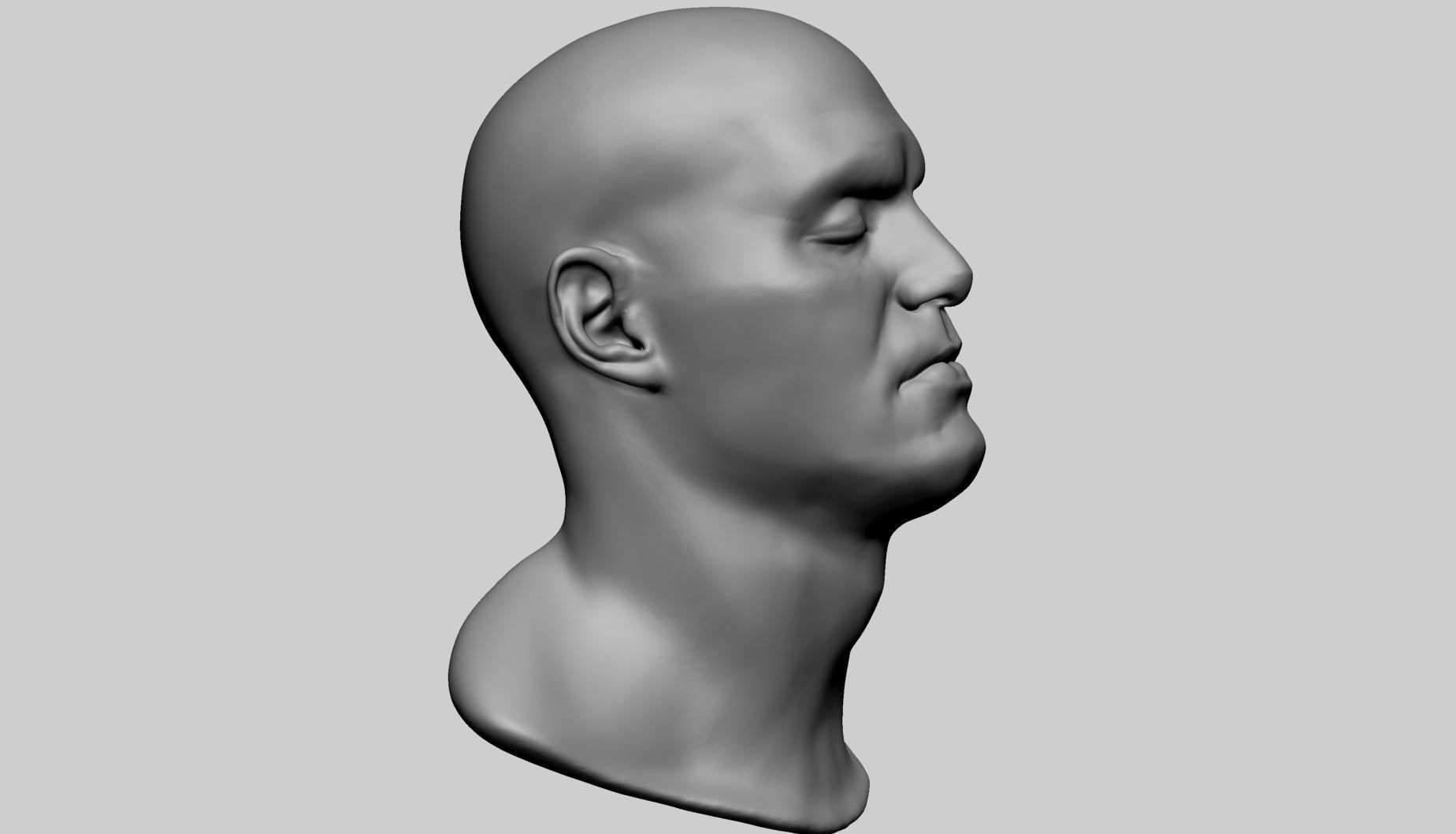Base Male Head C 3D model_1