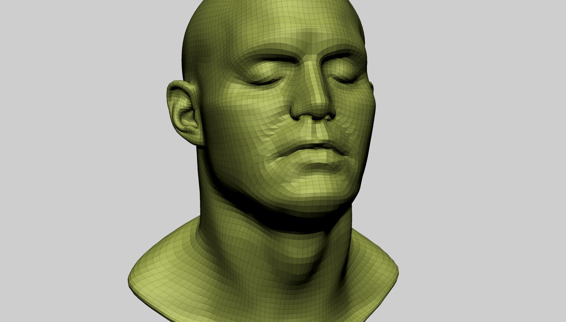 Base Male Head C 3D model_10
