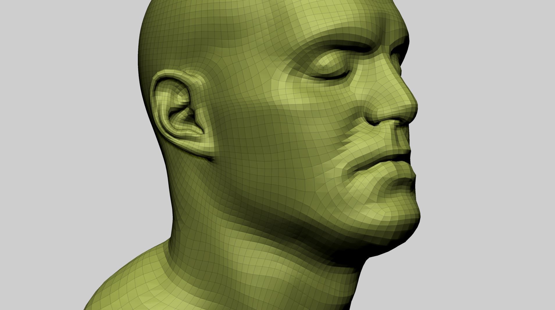 Base Male Head C 3D model_11