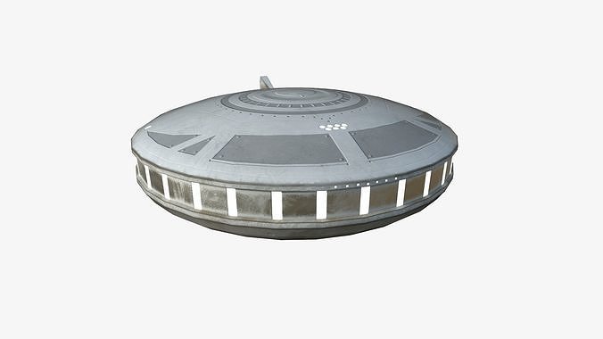 Alien Spaceship UFO A09 White - Sci Fi Spacecraft Design Low-poly 3D model