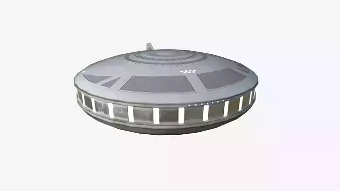 Alien Spaceship UFO A09 White - Sci Fi Spacecraft Design Low-poly 3D model