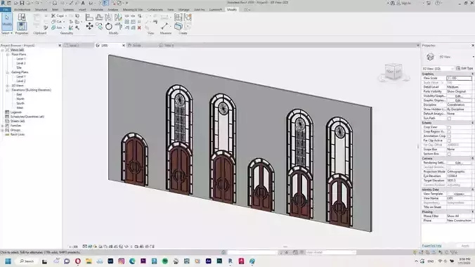Classic Door Revit Family 3D model
