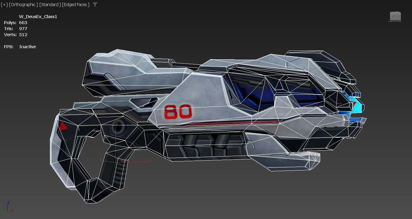 LowPoly Sci-Fi Cartoon Assault Blaster Future Low-poly 3D model_21