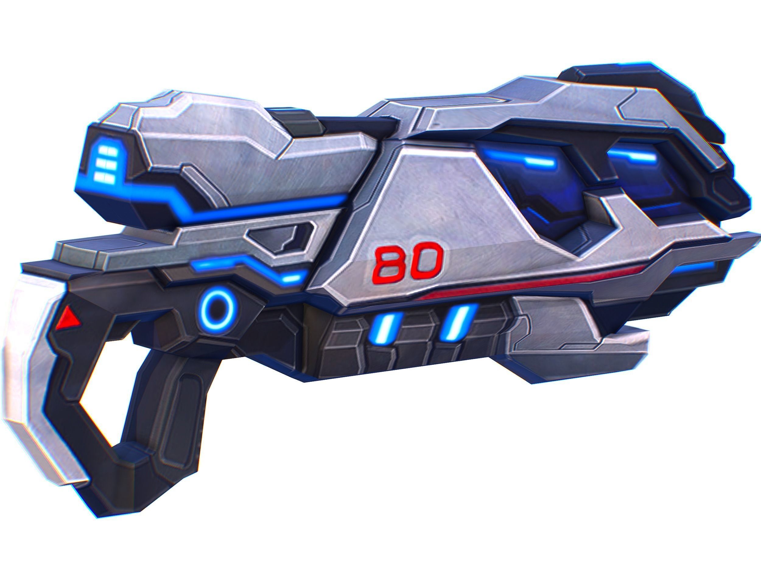 LowPoly Sci-Fi Cartoon Assault Blaster Future Low-poly 3D model_3