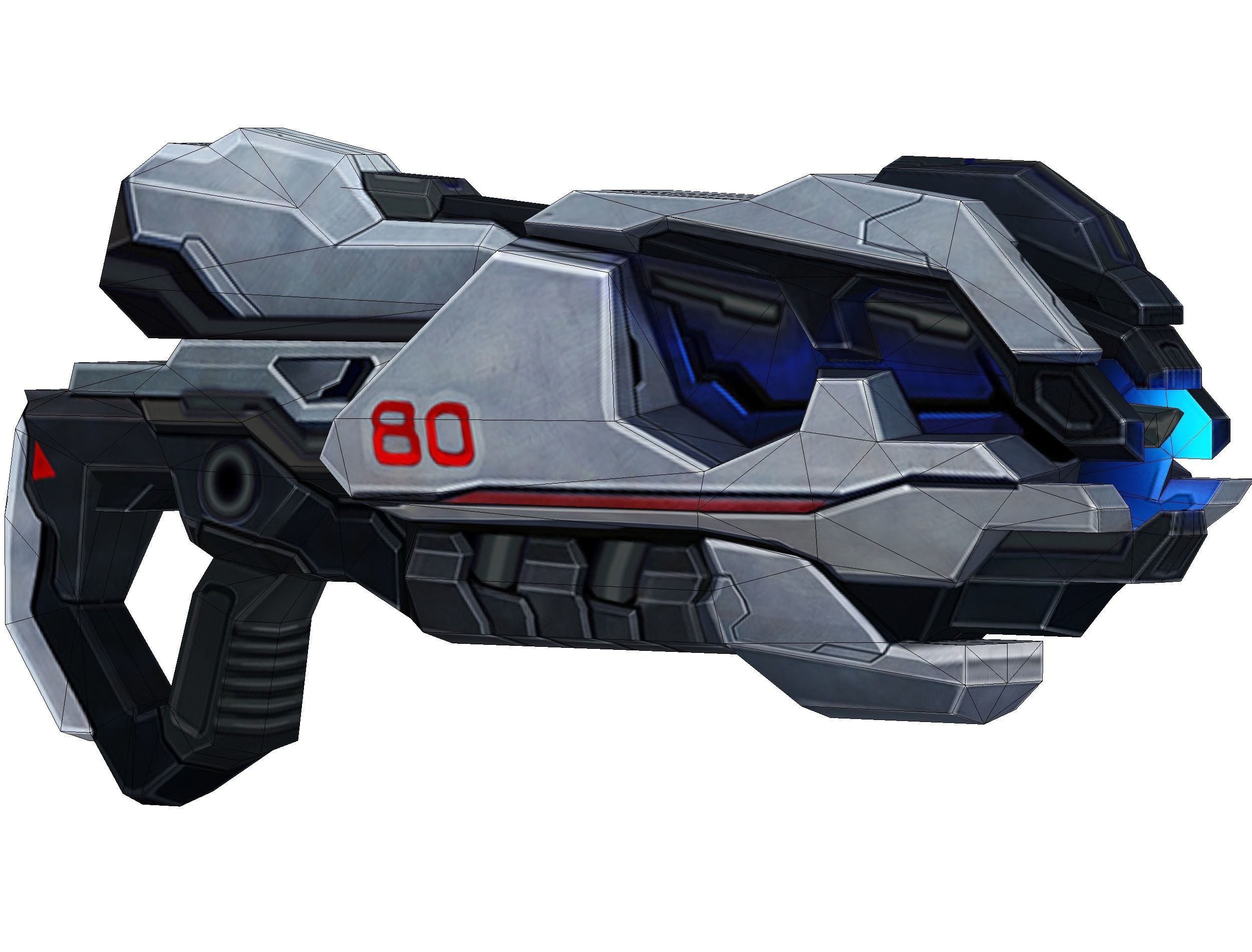 LowPoly Sci-Fi Cartoon Assault Blaster Future Low-poly 3D model_17