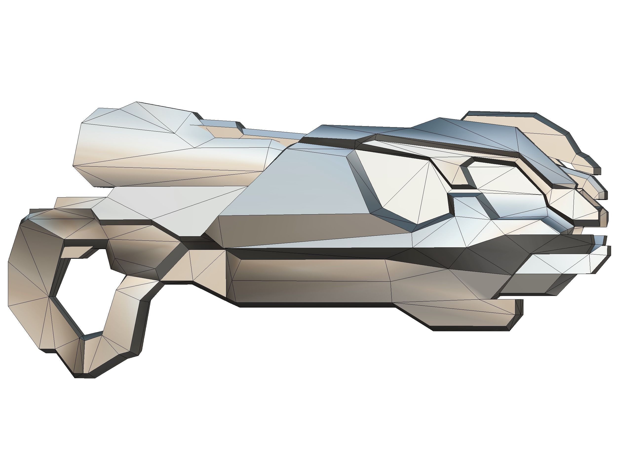 LowPoly Sci-Fi Cartoon Assault Blaster Future Low-poly 3D model_1